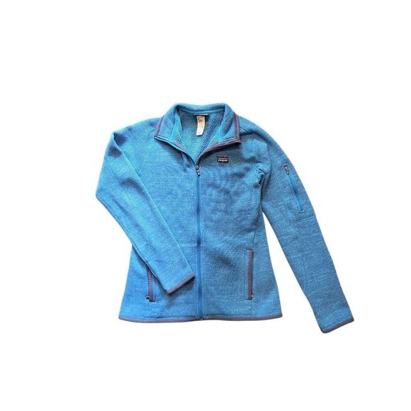Patagonia Jackets & Blazers - Patagonia Jacket Women's Medium Bright Blue Knit Fleece Zip Up Hiking Outdoors